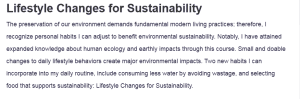 Lifestyle Changes for Sustainability