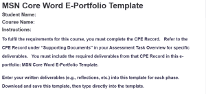 MSN Core Word E-Portfolio Template