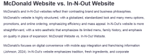McDonald Website vs. In-N-Out Website