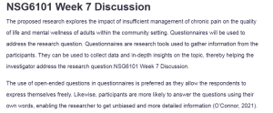 NSG6101 Week 7 Discussion