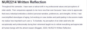 NUR2214 Written Reflection