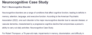 Neurocognitive Case Study