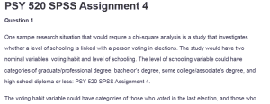 PSY 520 SPSS Assignment 4