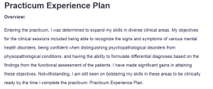 Practicum Experience Plan