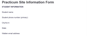 Practicum Site Information Form