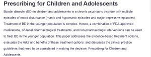 Prescribing for Children and Adolescents