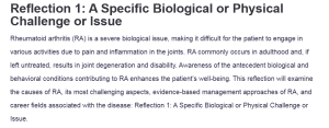 Reflection 1: A Specific Biological or Physical Challenge or Issue