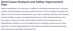 Root-Cause Analysis and Safety Improvement Plan