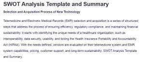 SWOT Analysis Template and Summary