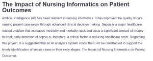 The Impact of Nursing Informatics on Patient Outcomes
