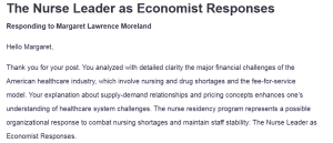 The Nurse Leader as Economist Responses