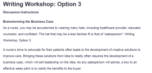 Writing Workshop: Option 3