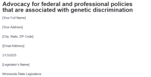 Advocacy for federal and professional policies that are associated with genetic discrimination