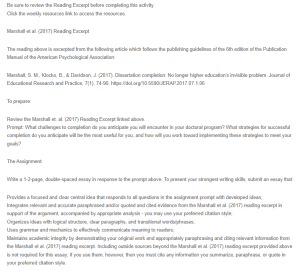 Anticipated Challenges and Strategies for Successful Doctoral Completion