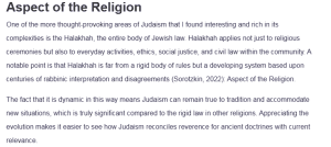 Aspect of the Religion