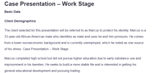 Case Presentation – Work Stage