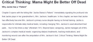 Critical Thinking: Mama Might Be Better Off Dead