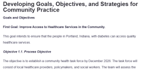 Developing Goals, Objectives, and Strategies for Community Practice