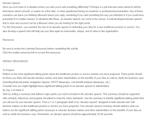 Elevator Speech - Responses