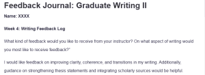 Feedback Journal: Graduate Writing II