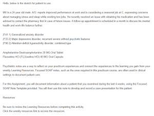 Focused SOAP Note and Patient Case Presentation