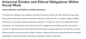 Historical Divides and Ethical Obligations Within Social Work