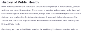 History of Public Health