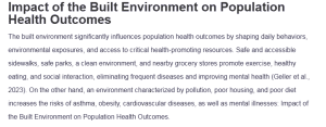 Impact of the Built Environment on Population Health Outcomes