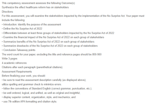 Impact of the No Surprises Act of 2022