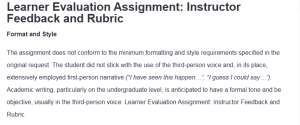 Learner Evaluation Assignment: Instructor Feedback and Rubric