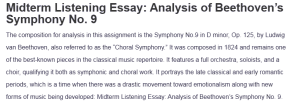 Midterm Listening Essay: Analysis of Beethoven’s Symphony No. 9