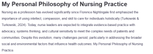 My Personal Philosophy of Nursing Practice