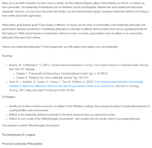 Personal Leadership Philosophiess