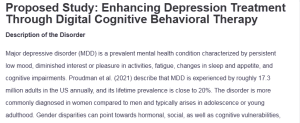 Proposed Study: Enhancing Depression Treatment Through Digital Cognitive Behavioral Therapy