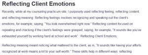 Reflecting Client Emotions