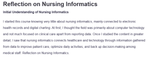 Reflection on Nursing Informatics