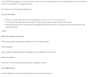 SOAP Note - Sleep-Wake Disorder1