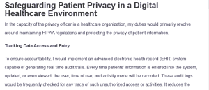Safeguarding Patient Privacy in a Digital Healthcare Environment