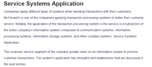 Service Systems Application