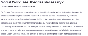 Social Work: Are Theories Necessary?