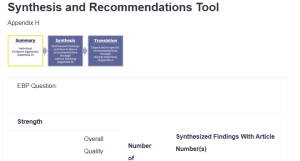 Synthesis and Recommendations Tool