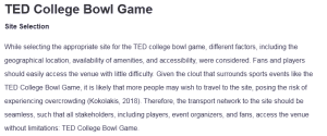TED College Bowl Game