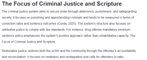 The Focus of Criminal Justice and Scripture