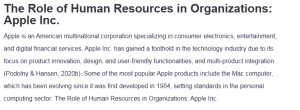 The Role of Human Resources in Organizations: Apple Inc.