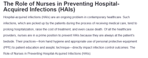The Role of Nurses in Preventing Hospital-Acquired Infections (HAIs)