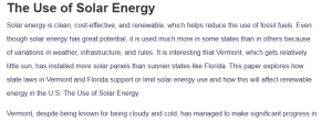 The Use of Solar Energy