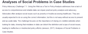 Analyses of Social Problems in Case Studies