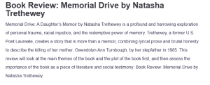 Book Review: Memorial Drive by Natasha Trethewey