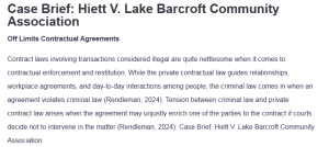 Case Brief: Hiett V. Lake Barcroft Community Association