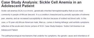 Case Study Analysis: Sickle Cell Anemia in an Adolescent Patient